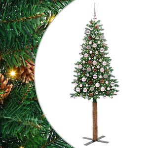 vidaXL Karcs&uacute; kar&aacute;csonyfa 300 LED-del Z&ouml;ld 180 cm PVC &eacute;s t&ouml;m&ouml;r fenyőfa