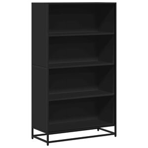 vidaXL fekete szerelt fa k&ouml;nyvszekr&eacute;ny 80,5 x 35 x 139 cm