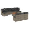 vidaXL 11 r&eacute;szes sz&uuml;rke polyrattan kerti &uuml;lőgarnit&uacute;ra p&aacute;rn&aacute;kkal