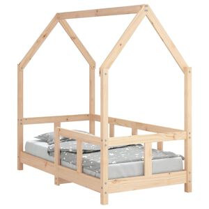 vidaXL t&ouml;m&ouml;r fenyőfa gyerek&aacute;gykeret 70 x 140 cm