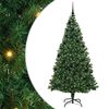 vidaXL Mű kar&aacute;csonyfa 300 LED-del Z&ouml;ld 210 cm PVC &eacute;s Ac&eacute;l &eacute;s Műanyag