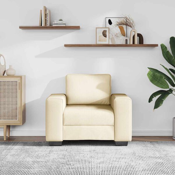 vidaXL krémszínű kordbársony szövet kanapéfotel 60 cm