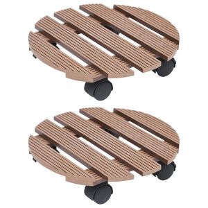 vidaXL 2 db barna WPC g&ouml;rgős vir&aacute;gtart&oacute; &Oslash;30 x 7,5 cm