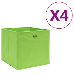vidaXL 4 db z&ouml;ld nem szőtt sz&ouml;vet t&aacute;rol&oacute;doboz 28 x 28 x 28 cm