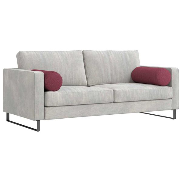 vidaXL Hengerpárnák 2 pcs Bordó Ø 25 x 70 cm szövet