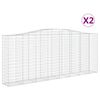 vidaXL 2 db &iacute;ves horganyzott vas gabion kos&aacute;r 400x50x160/180 cm