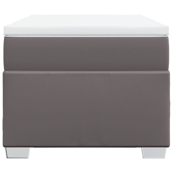 vidaXL szürke műbőr rugós ágy matraccal 90x190 cm