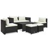 vidaXL 6-r&eacute;szes barna polyrattan kerti t&aacute;rsalg&oacute;szett p&aacute;rn&aacute;kkal
