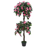 vidaXL zöld/rózsaszín, cserepes műrododendron 155 cm