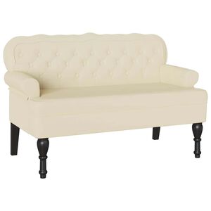 vidaXL Chesterfield Pad Kr&eacute;m 119,5 x 64,5 x 75 cm Műbőr
