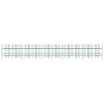 vidaXL zöld vas kerítéspanel oszlopokkal 8,5 x 1,2 m
