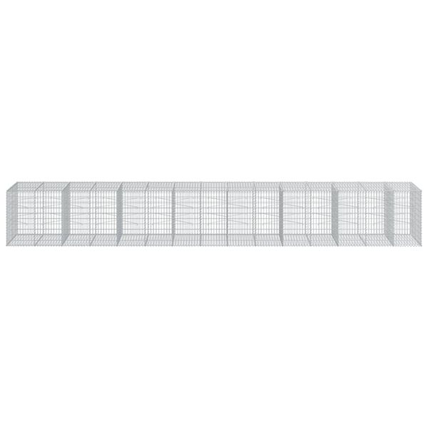 vidaXL horganyzott vas gabion kosár fedéllel 750 x 100 x 100 cm