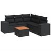 vidaXL 6 r&eacute;szes fekete polyrattan kerti &uuml;lőgarnit&uacute;ra p&aacute;rn&aacute;kkal