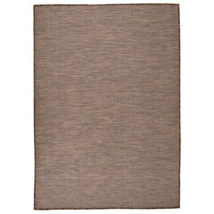 vidaXL barna lapos sz&ouml;v&eacute;sű k&uuml;lt&eacute;ri szőnyeg 140 x 200 cm