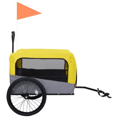 vidaXL sárga/szürke 2 az 1-ben bicikli-utánfutó és sétakocsi