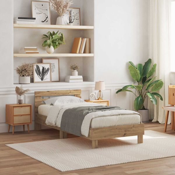 vidaXL &Aacute;gykeret leddel fejt&aacute;ml&aacute;val Artisan t&ouml;lgy 100 x 200 cm Faanyag