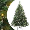 vidaXL Mű kar&aacute;csonyfa 150 LED-del &aacute;llv&aacute;nnyal Z&ouml;ld 120 cm PE &eacute;s PVC