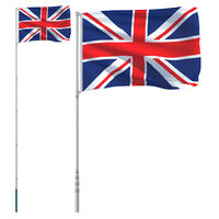 vidaXL brit alumínium zászló és rúd 5,55 m