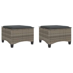 vidaXL 2 db sz&uuml;rke polirattan kerti sz&eacute;kek p&aacute;rn&aacute;kkal 55x55x36 cm