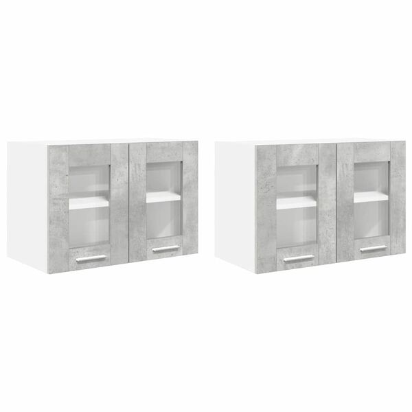 vidaXL F&uuml;ggő szekr&eacute;ny 2 pcs Beton Sz&uuml;rke 60 x 31 x 40 cm Faanyag