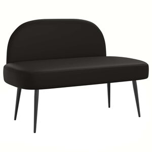 vidaXL K&aacute;rpitozott pad h&aacute;tt&aacute;ml&aacute;val Fekete 110 x 60 x 76 cm Műbőr