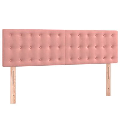 vidaXL rózsaszín bársony rugós és LED-es ágy matraccal 140x200 cm