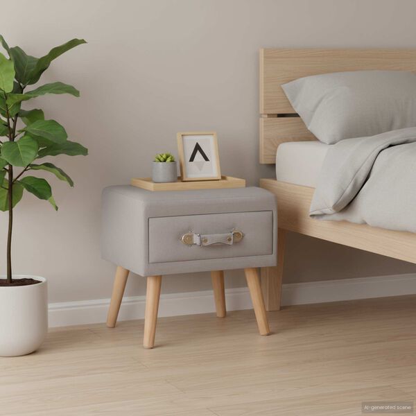 vidaXL szürke szövet éjjeliszekrény 40 x 35 x 40 cm