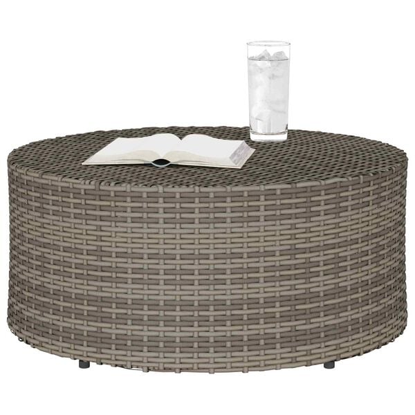vidaXL K&uuml;lt&eacute;ri K&aacute;v&eacute;z&oacute; Asztalok Sz&uuml;rke &Oslash; 68 x 30 cm Rattan