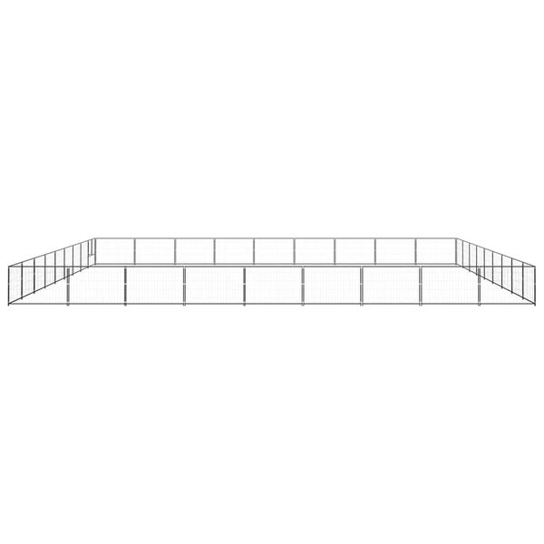 vidaXL fekete ac&eacute;l kutyakennel 81 m&sup2;