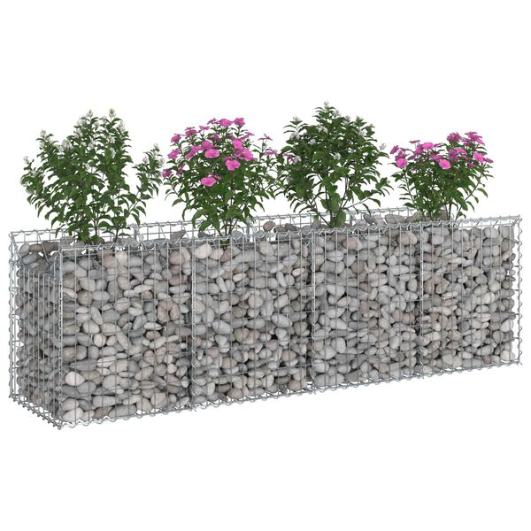 vidaXL Gabion emelt &aacute;gy Ez&uuml;st 200 x 50 x 60 cm Horganyzott ac&eacute;l