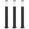 vidaXL 3 db szenzoros oszlopl&aacute;mpa 80 cm fekete IP44