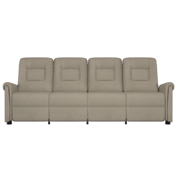 vidaXL 4személyes világosszürke mikroszálas szövet fekvő masszázsfotel