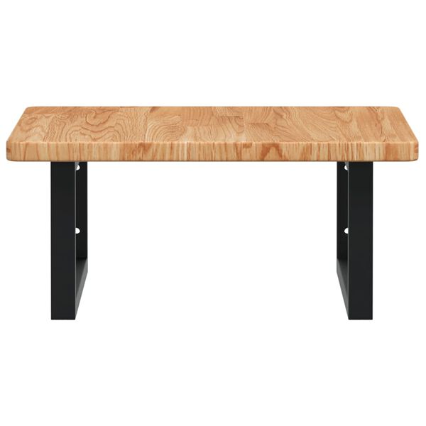 vidaXL acél és tömör tölgyfa falra szerelhető mosdópolc