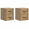 vidaXL Fali &eacute;jjeli szekr&eacute;ny 2 pcs K&eacute;zműves T&ouml;lgy 34,5 x 33 x 40 cm