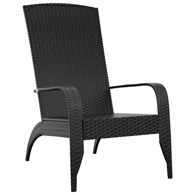 vidaXL fekete polyrattan kerti adirondack szék