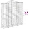 vidaXL 7 db &iacute;ves horganyzott vas gabion kos&aacute;r 200x50x200/220 cm
