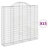 vidaXL 15 db &iacute;ves horganyzott vas gabion kos&aacute;r 200x30x180/200 cm