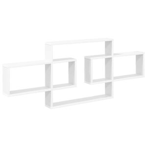 vidaXL Falpolc Feh&eacute;r 130 x 10 x 50 cm Szerelt Fa