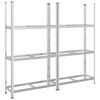 vidaXL 3 r&eacute;tegű gumiabroncs polcok 2 db Ez&uuml;st 110x40x200 cm Ac&eacute;l
