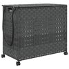 vidaXL sz&uuml;rke rattan szennyeskos&aacute;r kerekekkel 66x35x60 cm