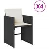 vidaXL 4 db fekete polyrattan kerti sz&eacute;k p&aacute;rn&aacute;val