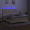 vidaXL kr&eacute;msz&iacute;nű sz&ouml;vet rug&oacute;s &eacute;s LED-es &aacute;gy matraccal 180 x 200 cm