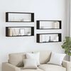 vidaXL 4 db fekete szerelt fa fali kockapolc 80 x 15 x 26,5 cm