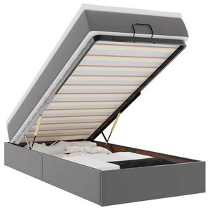 vidaXL Ottom&aacute;n &aacute;gykeret matraccal Sz&uuml;rke 80x200cm műbőrrel