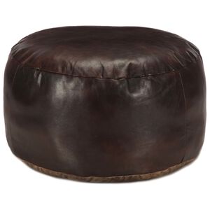 vidaXL s&ouml;t&eacute;tbarna val&oacute;di kecskebőr puff 60 x 30 cm