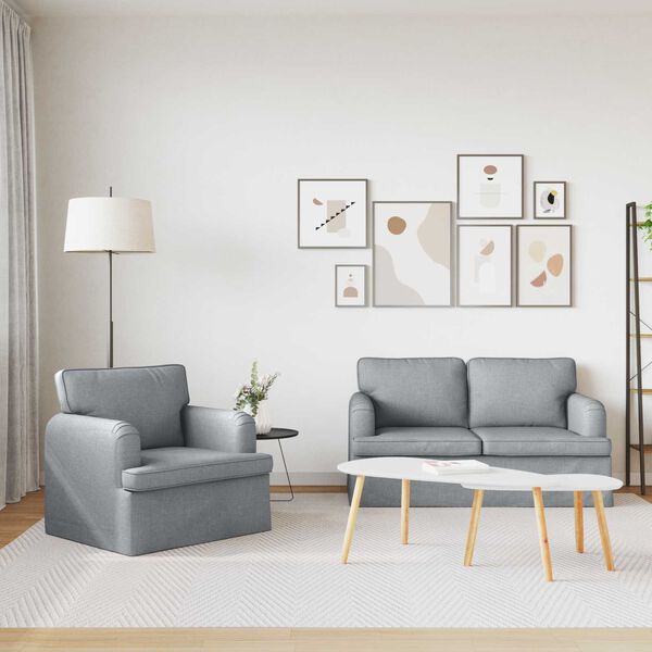 vidaXL Kanap&eacute; Szett 2 pcs Vil&aacute;gossz&uuml;rke 144 x 80 x 85 cm sz&ouml;vet