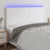 vidaXL feh&eacute;r műbőr LED-es fejt&aacute;mla 200x5x118/128 cm