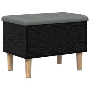 vidaXL T&aacute;rol&oacute; pad p&aacute;rn&aacute;val Fekete T&ouml;lgy 62 x 42 x 46 cm Szerelt Fa