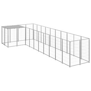 vidaXL ez&uuml;stsz&iacute;nű ac&eacute;l kutyakennel 7,26 m&sup2;