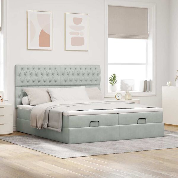 vidaXL Ottom&aacute;n &aacute;gykeret matracokkal vil&aacute;gossz&uuml;rke 160x200cm b&aacute;rsony